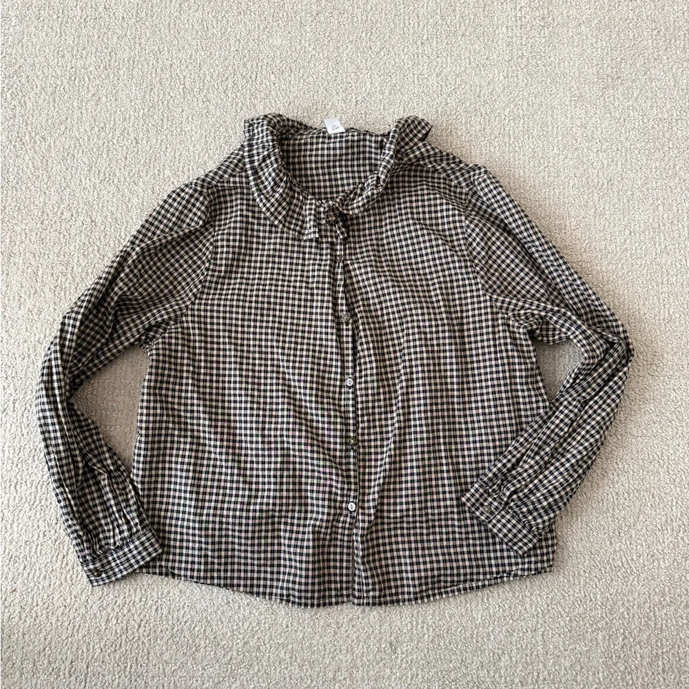 Old Navy Brown Checkered Button-Down Shirt - Picture 2 of 4
